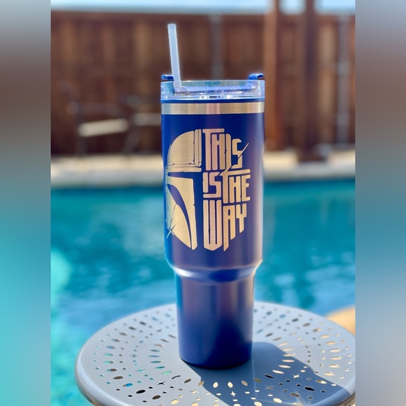 CUSTOM : Laser Engraved "This is the Way" Mandalorian 40oz Stainless Tumbler - Picture 5 of 5
